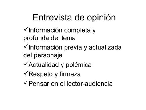 Entrevista De Opinión