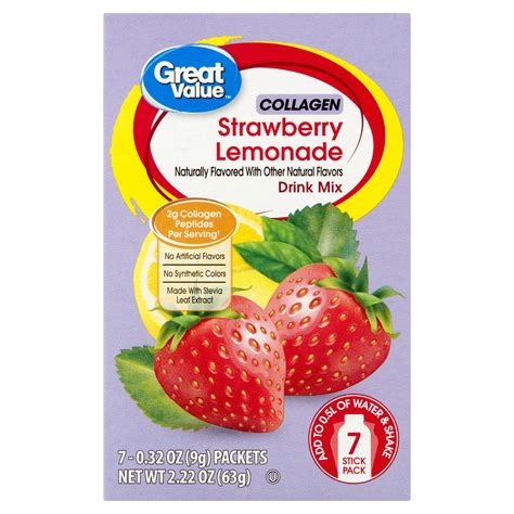 Great Value Collagen Drink Mix Strawberry Lemonade Oz Walmart