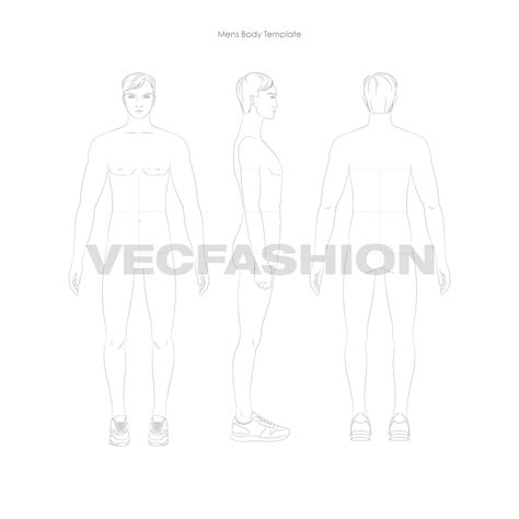 Mens Fashion Croqui Body Template Vecfashion