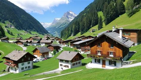 Premium Photo Traditional Swiss Alps Rural Houses In Vals Village