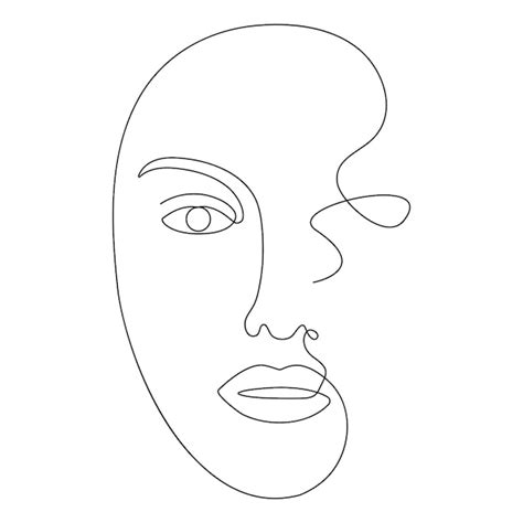 Premium Vector One Continuous Line Woman Drawing Face Minimalism Art