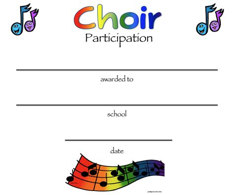 8 Free Choir Certificate Of Participation Templates Pdf Free