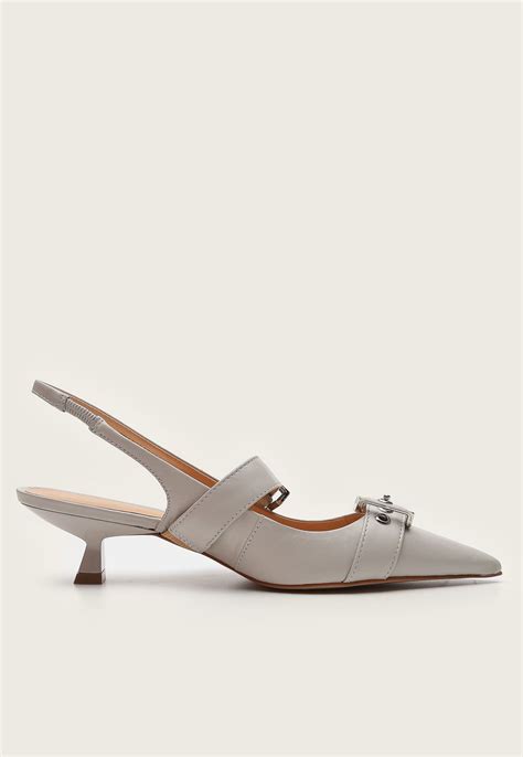 Scarpin Slingback Luiza Barcelos Fivelas Cinza Shoes Grey Ale