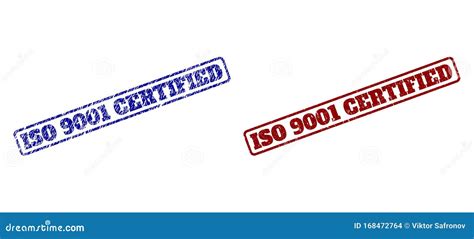 ISO 9001 CERTIFIED Blue And Red Rounded Rectangle Seals With Corroded