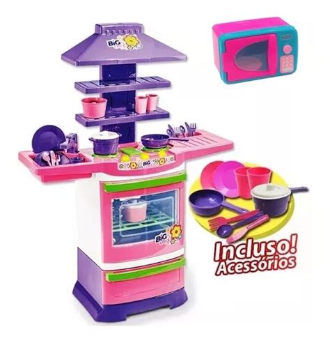 Cozinha Infantil Completa Fog Ozinho Microondas Som E Luz Frete Gr Tis