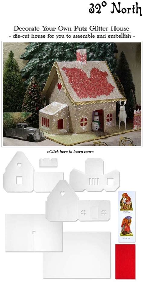 Putz House Kit Downloadable Paper Houses Christmas Village Houses