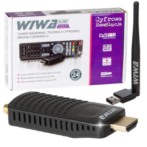 Tuner Dekoder TV Naziemnej HD DVB T2 H 265 Wiwa Mini WiFi