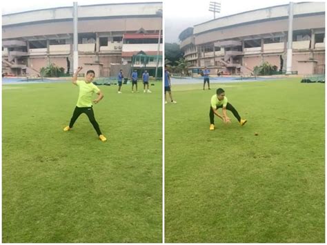 Indian Football Team Captain Sunil Chhetri Visits National Cricket Academy Bcci Share Video