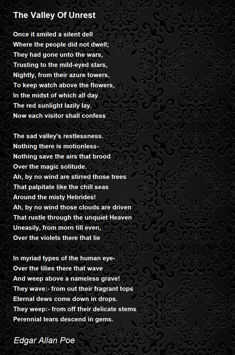 The Valley Of Unrest Poem By Edgar Allan Poe Poem Hunter