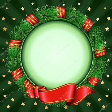 Christmas Circle Frame Of Fir Branches Stock Vector Image By ©zybr78