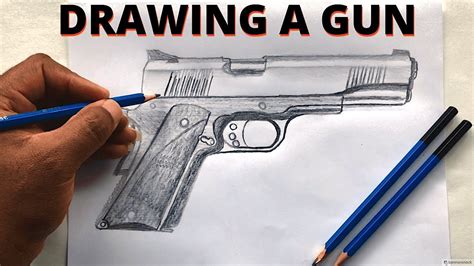 How To Draw A Gun Kimber 1911 Time Lapse Youtube