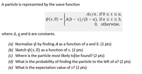 Solved A Particle Is Represented By The Wave Function Ax A