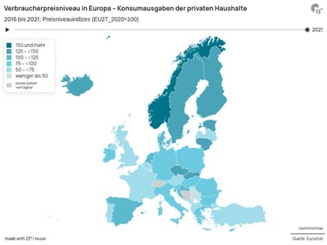 Verbraucherpreisniveau In Europa Konsumausgaben Der Privaten