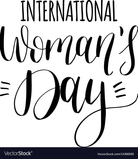 Happy Womans Day Handwritten Lettering Card Vector Image