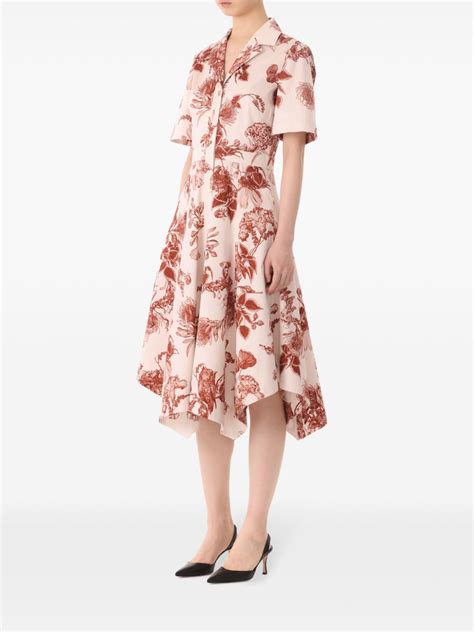 Jason Wu Collection Floral Print Midi Dress Neutrals Farfetch