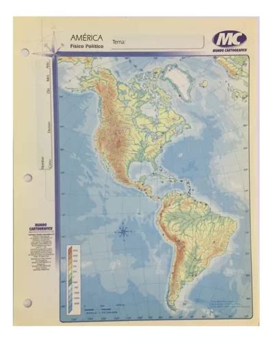 Mapa Mc Nº3 Continente Americano Fisico Politico X 40 Unid en venta en