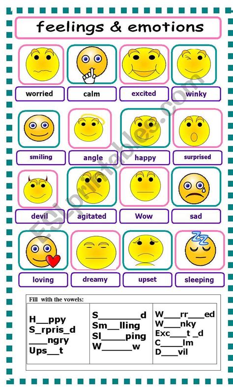 Emotions And Feelings Intermediate Worksheet Free Esl Feelings