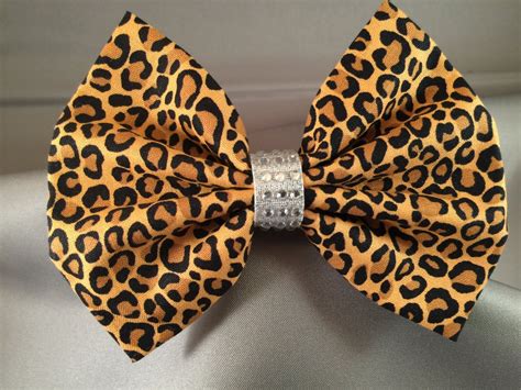 Leopard Print Hair Bow Sparkle Leopard Hair By Retrorufflesshop