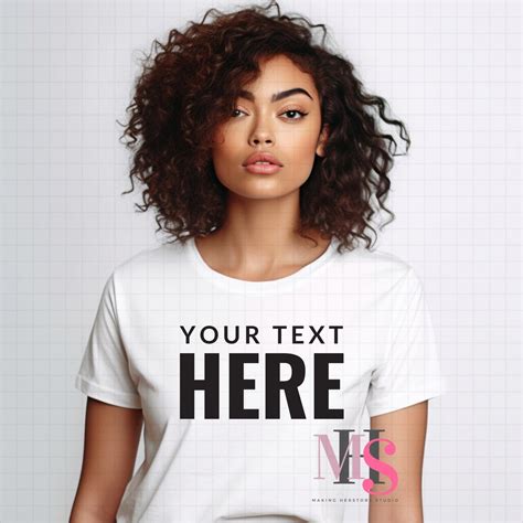 Black Woman Mockup White T Shirt Mockup Bella Canvas Mockup Black Women