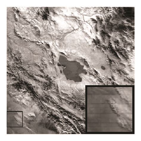 MODIS images before destriping. (a) Aqua MODIS band 30. (b) Terra MODIS ...