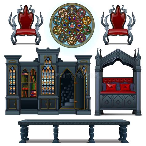 Vintage Design Furniture of the Medieval House Stock Vector ...