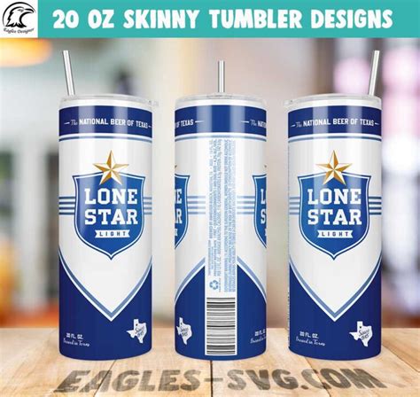 Lone Star Light Beer Tumbler Wrap Templates Oz Skinny Png Sublimation