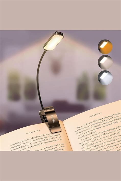 Gritin Led Rechargeable Book Light For Reading In Bed Eye Caring