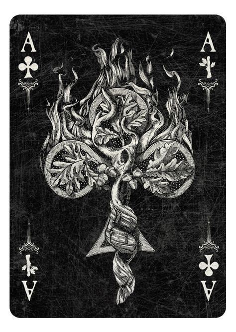 Ace of Clubs/Wands | Playing cards art, Card art, Playing cards design