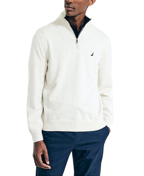 Nautica Mens Navtech Classic Fit Solid Quarter Zip Sweater Macys