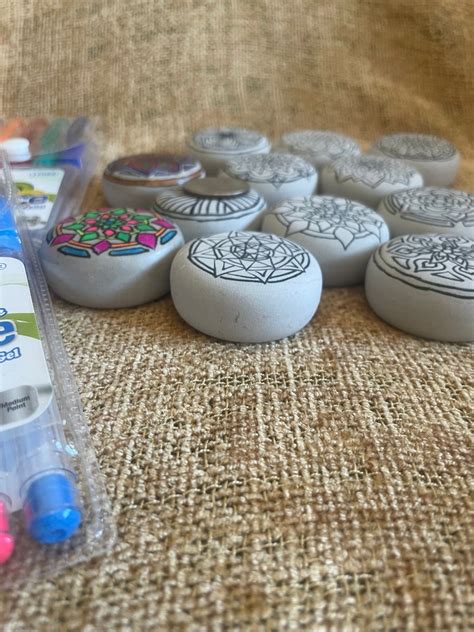 Set Of Adult Coloring Rocks Zentangle Painted Rocks Kit Etsy