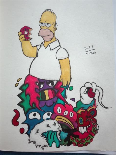 Homer Simpson doodle : r/Doke_Squad