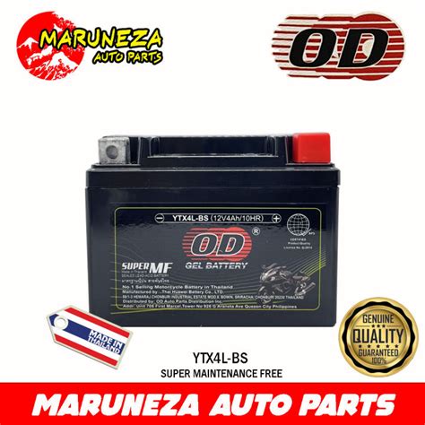 OD GEL Battery YTX4L BS Motorcycle Lazada PH