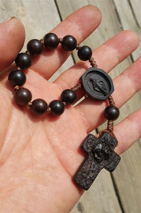 Wooden Rosary Pocket Rosary Confirmation Gifts Baptism Gifts Etsy