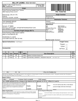 Fillable Online Fedex Freight Less Than Truckload Ltl Shipping