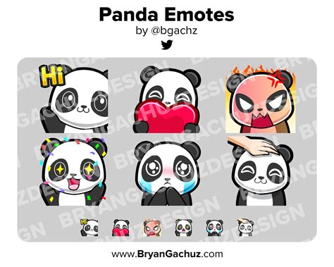 Panda Emotes For Twitch Discord Or Youtube Etsy