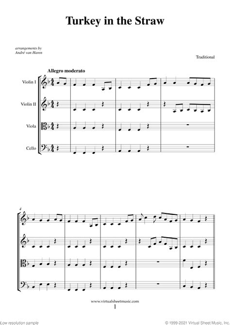 Thanksgiving Collection sheet music for string quartet (PDF)