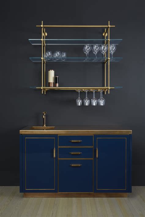 1 Bay Wall Mounted Collector's Shelving Unit with Stemware Holders ...