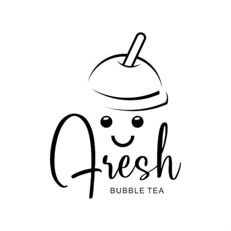 Premium Vector Bubble Tea Logo Boba Milk Shake Cute Design