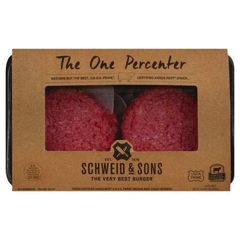 Schweid And Sons Ground Beef Burgers The One Percenter 4 Each Instacart