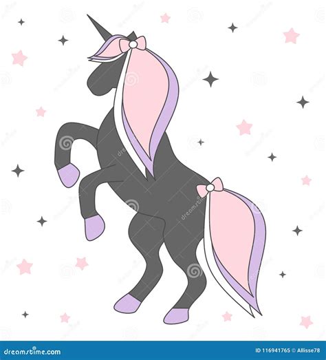 Ejemplo Lindo Del Vector Del Unicornio De La Historieta Ilustración del