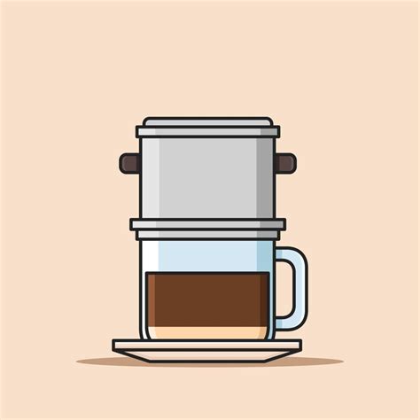 coffee brewing method with vietnamese drip 7106427 Vector Art at Vecteezy