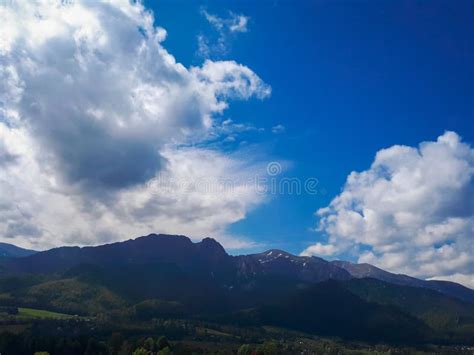 Blue Sky with Clouds in the Mountains Stock Image - Image of tatra ...