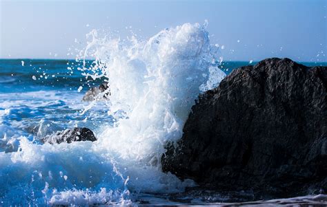 Papel De Parede Mar Agua Rocha Costa Ondas Oceano Onda Onda De