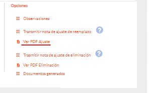 Cómo visualizar un PDF de nota de ajuste después de transmitido a la