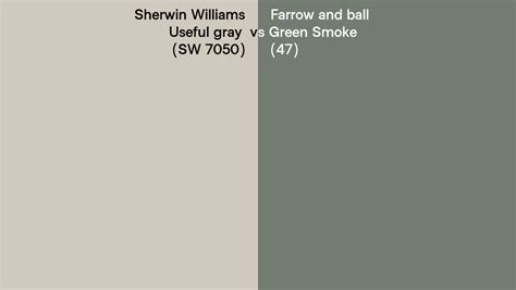 Sherwin Williams Useful Gray SW 7050 Vs Farrow And Ball Green Smoke