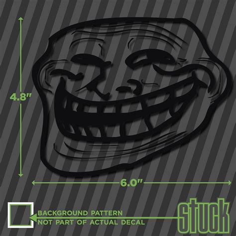 Internet Troll Face Meme 60x48 Vinyl Decal Sticker Automotive