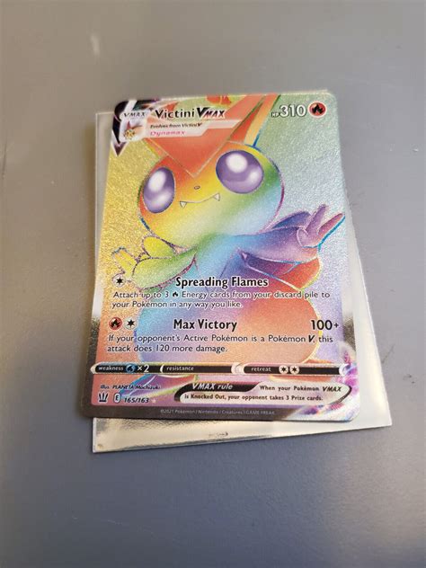 Pokemon Victini Vmax Rainbow Rare Secret Rare Battle Styles 165163 Nm