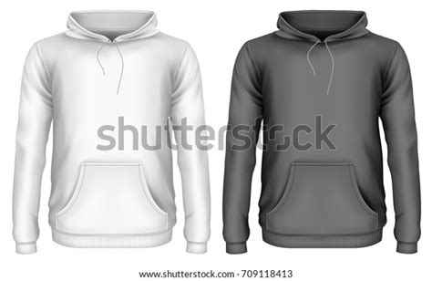 Mens Hoodie Front View Hooded Sweatshirt Stock Vector Royalty Free