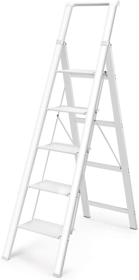 Hbtower Step Ladder Steps Aluminium Folding Step Stool With Large Non