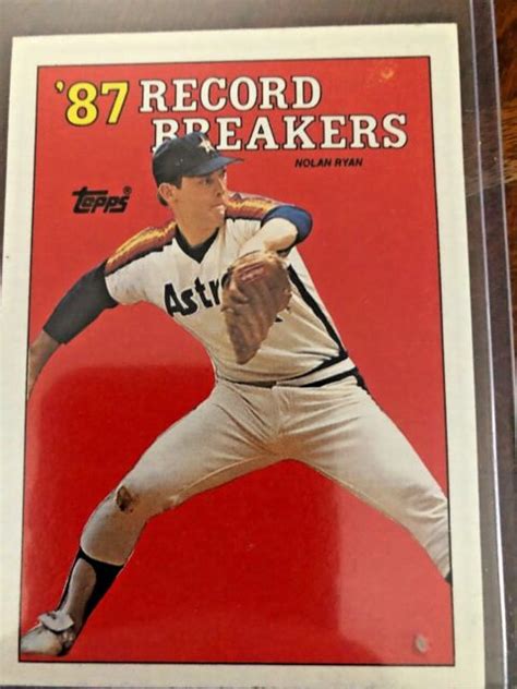 Nolan Ryan 87 Record Breakers Topps 6 Houston Astros Card EBay